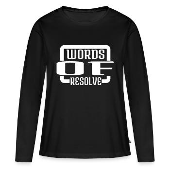 Rester déterminé à entamer une conversation - T-shirt manches longues Premium bio Femme - noir - Devant - Julia (174cm)