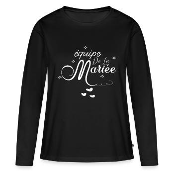 équipe De La Mariée EVJF Future Mariée - T-shirt manches longues Premium bio Femme - noir - Devant - Julia (174cm)