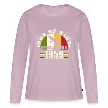 Legend Born 1959 Birthday 65 Years - Women's Premium Organic Long Sleeve Shirt - dusky pink - Front - Julia (174cm)