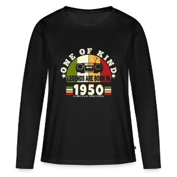 1950 Naissance de légende 1950 né en 1950 annivers - T-shirt manches longues Premium bio Femme - noir - Devant - Julia (174cm)