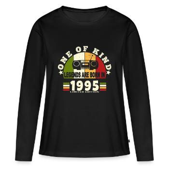 1995 Naissance de légende 1995 né en 1995 annivers - T-shirt manches longues Premium bio Femme - noir - Devant - Julia (174cm)