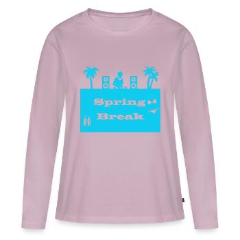 spring break bleu clair - T-shirt manches longues Premium bio Femme - rose poudré - Devant - Julia (174cm)