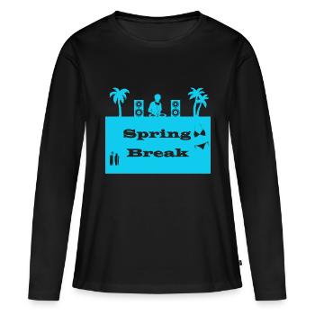 spring break bleu clair - T-shirt manches longues Premium bio Femme - noir - Devant - Julia (174cm)