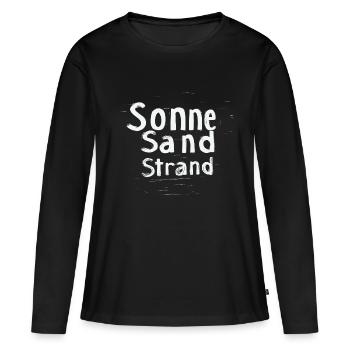 Sonne Sand Strand - Frauen Premium Bio Langarmshirt - Schwarz - Vorne - Julia (174cm)