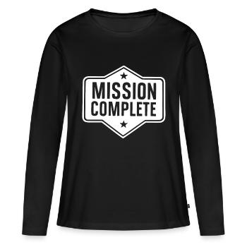 Mission accomplie - T-shirt manches longues Premium bio Femme - noir - Devant - Julia (174cm)