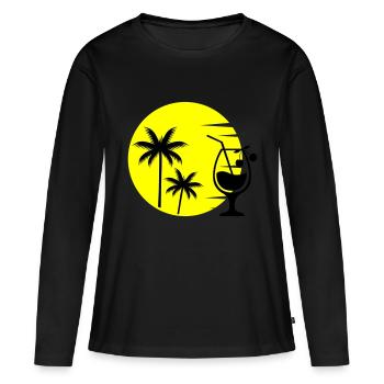 Cocktail Sunset - T-shirt manches longues Premium bio Femme - noir - Devant - Julia (174cm)