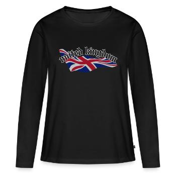 Royaume-Uni - T-shirt manches longues Premium bio Femme - noir - Devant - Julia (174cm)