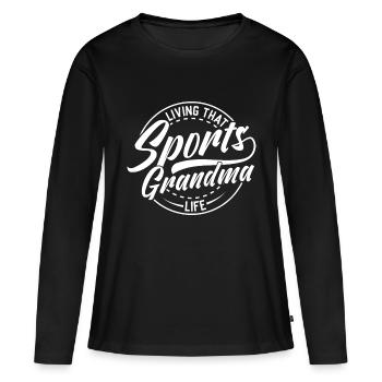 Vie de mamie sportive design élégant - T-shirt manches longues Premium bio Femme - noir - Devant - Julia (174cm)