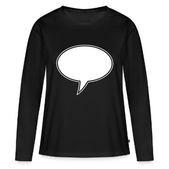 Liens vers la conception de bulles de dialogue - T-shirt manches longues Premium bio Femme - noir - Devant - Julia (174cm)