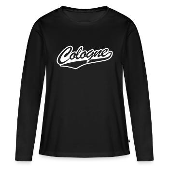 Chemise classique Cologne, Look rétro Cologne, Cologne - T-shirt manches longues Premium bio Femme - noir - Devant - Julia (174cm)