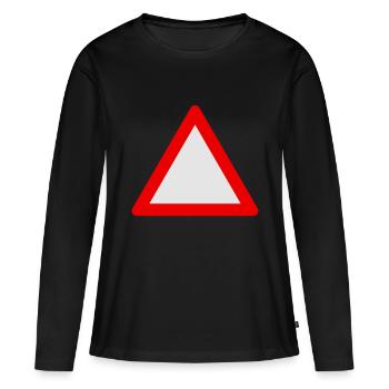 Blank Warning Triangle - Women's Premium Organic Long Sleeve Shirt - black - Front - Julia (174cm)