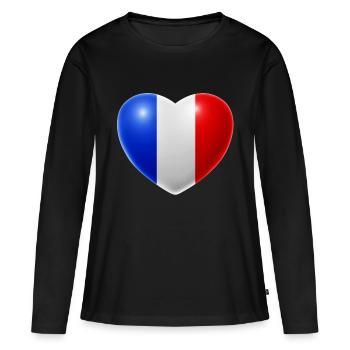 Heart (France / France) - Women's Premium Organic Long Sleeve Shirt - black - Front - Julia (174cm)