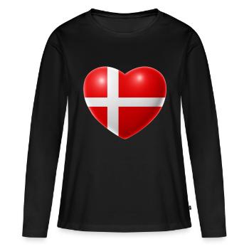 Herz (Danemark / Danemark) - T-shirt manches longues Premium bio Femme - noir - Devant - Julia (174cm)