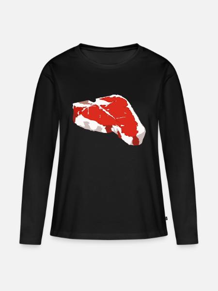Steak - Frauen Premium Bio Langarmshirt - Schwarz