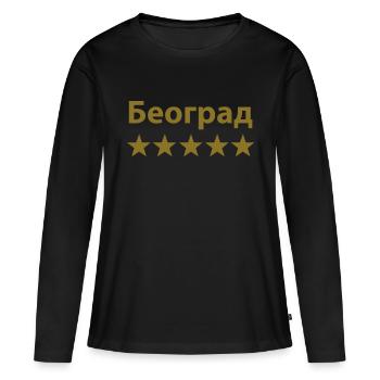 Belgrade Београд 5 star - T-shirt manches longues Premium bio Femme - noir - Devant - Julia (174cm)