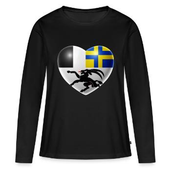 Coeur (Grisons) - T-shirt manches longues Premium bio Femme - noir - Devant - Julia (174cm)