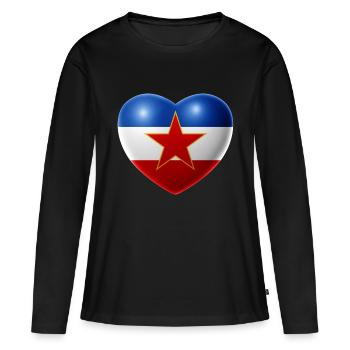 Heart (Yugoslavia / Jugoslavia / Jugosllavia) - Women's Premium Organic Long Sleeve Shirt - black - Front - Julia (174cm)