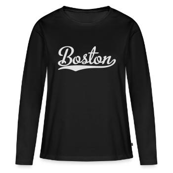 Boston - T-shirt manches longues Premium bio Femme - noir - Devant - Julia (174cm)