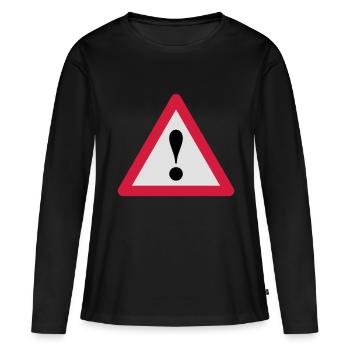 Signe d'exclamation - T-shirt manches longues Premium bio Femme - noir - Devant - Julia (174cm)