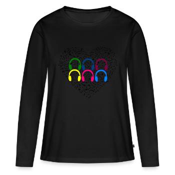 Musique d'amour - T-shirt manches longues Premium bio Femme - noir - Devant - Julia (174cm)