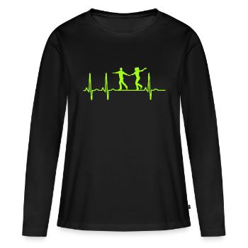 West Coast Swing Heartbeat WCS Westie Tanzen - Frauen Premium Bio Langarmshirt - Schwarz - Vorne - Julia (174cm)