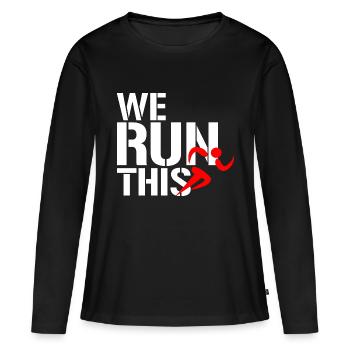 Run - Frauen Premium Bio Langarmshirt - Schwarz - Vorne - Julia (174cm)