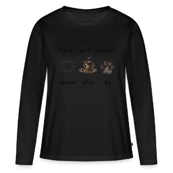 Je suis une femme simple - T-shirt manches longues Premium bio Femme - noir - Devant - Julia (174cm)