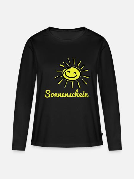 Sonnenschein - Frauen Premium Bio Langarmshirt - Schwarz