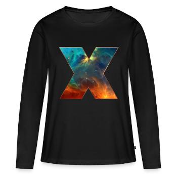 Space X, cosmos, universe, space, galaxy - T-shirt manches longues Premium bio Femme - noir - Devant - Julia (174cm)