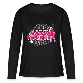Schlager Prinzessin Schlagerprinzessin Discokugel - Frauen Premium Bio Langarmshirt - Schwarz - Vorne - Julia (174cm)