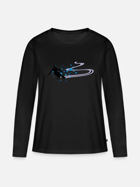 Sport - Skifahrer - Frauen Premium Bio Langarmshirt - Schwarz