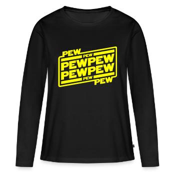 Pew Pew Pew - T-shirt manches longues Premium bio Femme - noir - Devant - Julia (174cm)