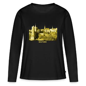 Bautzen Haute Lusace Saxe Spree Art de l'eau - T-shirt manches longues Premium bio Femme - noir - Devant - Julia (174cm)