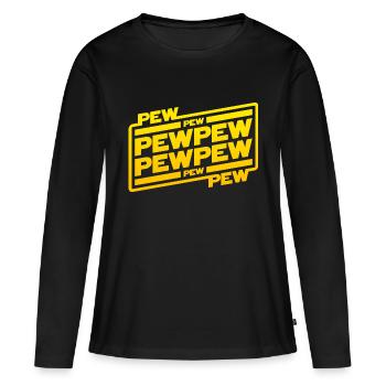 Pew Pew Pew - T-shirt manches longues Premium bio Femme - noir - Devant - Julia (174cm)