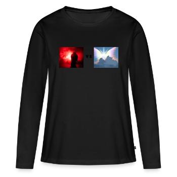 Enfer VS Paradis - T-shirt manches longues Premium bio Femme - noir - Devant - Julia (174cm)