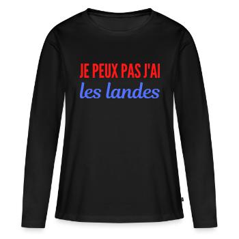 Je peux pas j'ai Les landes - T-shirt manches longues Premium bio Femme - noir - Devant - Julia (174cm)