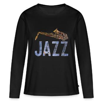 jazz - T-shirt manches longues Premium bio Femme - noir - Devant - Julia (174cm)