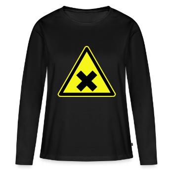 Health Warning - Women's Premium Organic Long Sleeve Shirt - black - Front - Julia (174cm)