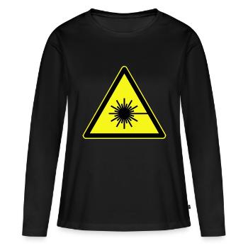 Avertissement laser, avertissement laser - T-shirt manches longues Premium bio Femme - noir - Devant - Julia (174cm)