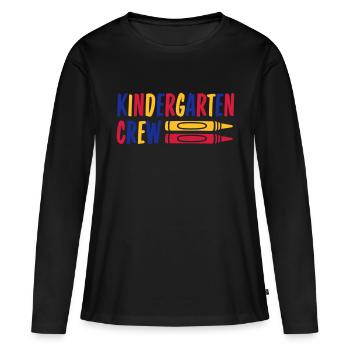 Crayon de cire Crayon d’équipage de maternelle Crayon - T-shirt manches longues Premium bio Femme - noir - Devant - Julia (174cm)