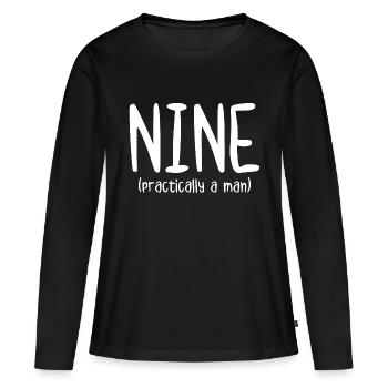 Neuf Pratiquement un homme - T-shirt manches longues Premium bio Femme - noir - Devant - Julia (174cm)