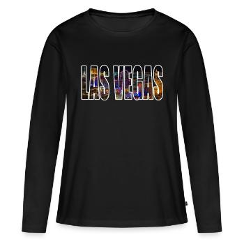 Las Vegas - T-shirt manches longues Premium bio Femme - noir - Devant - Julia (174cm)