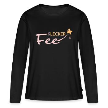 Lecker Klecker Fee - Frauen Premium Bio Langarmshirt - Schwarz - Vorne - Julia (174cm)