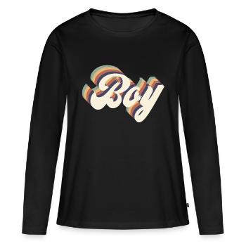 Vintage-Junge - Frauen Premium Bio Langarmshirt - Schwarz - Vorne - Julia (174cm)