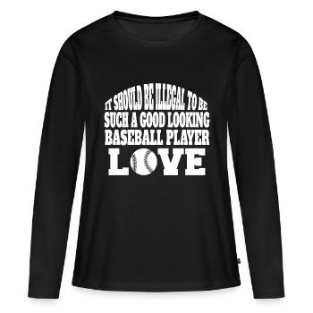 Baseball Équipe de baseball Baseballer Joueur de baseball - T-shirt manches longues Premium bio Femme - noir - Devant - Julia (174cm)