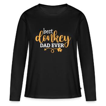 Meilleur papa âne de tous les temps - T-shirt manches longues Premium bio Femme - noir - Devant - Julia (174cm)