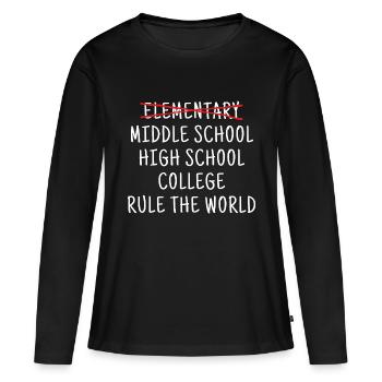 Funny Elementary School Graduation 6th Grade - Women's Premium Organic Long Sleeve Shirt - black - Front - Julia (174cm)