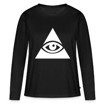 All seeing eye - Women's Premium Organic Long Sleeve Shirt - black - Front - Julia (174cm)