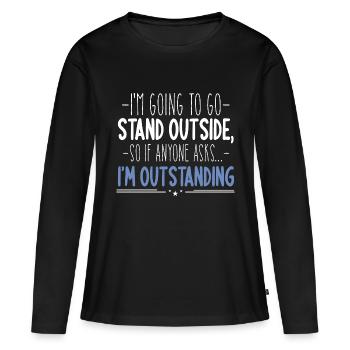 Je suis exceptionnel sarcasme drôle - T-shirt manches longues Premium bio Femme - noir - Devant - Julia (174cm)