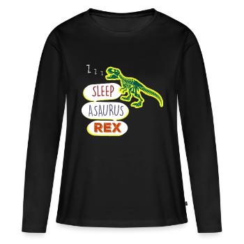 Sleepasaurus Rex Magisch über das Jenseits - Frauen Premium Bio Langarmshirt - Schwarz - Vorne - Julia (174cm)